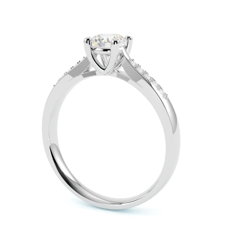 Pierścionek z diamentem Grace – złoto białe 750 – GOLDPORT